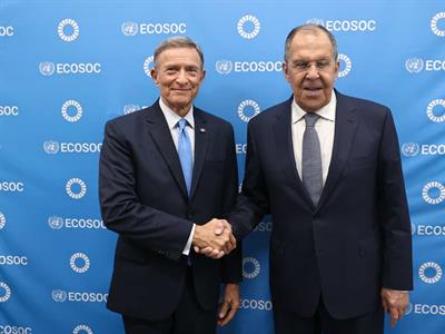 Roberto Álvarez se reúne con su homólogo de Rusia Serguéi Lavrov